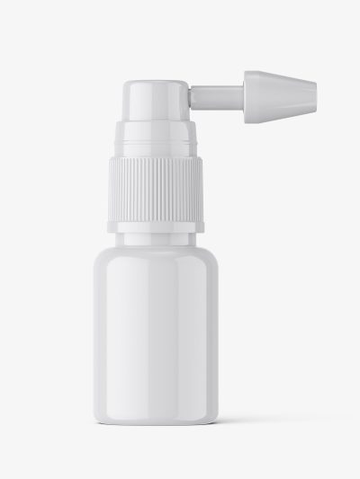 Glossy ear spray bottle mockup