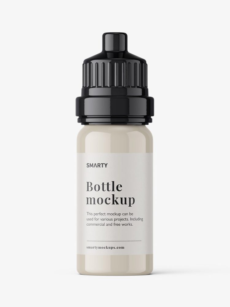 Glossy essential bottle mockup