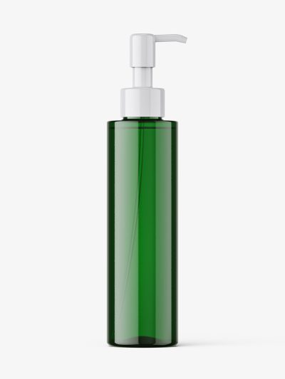 Green pump bottle mockup