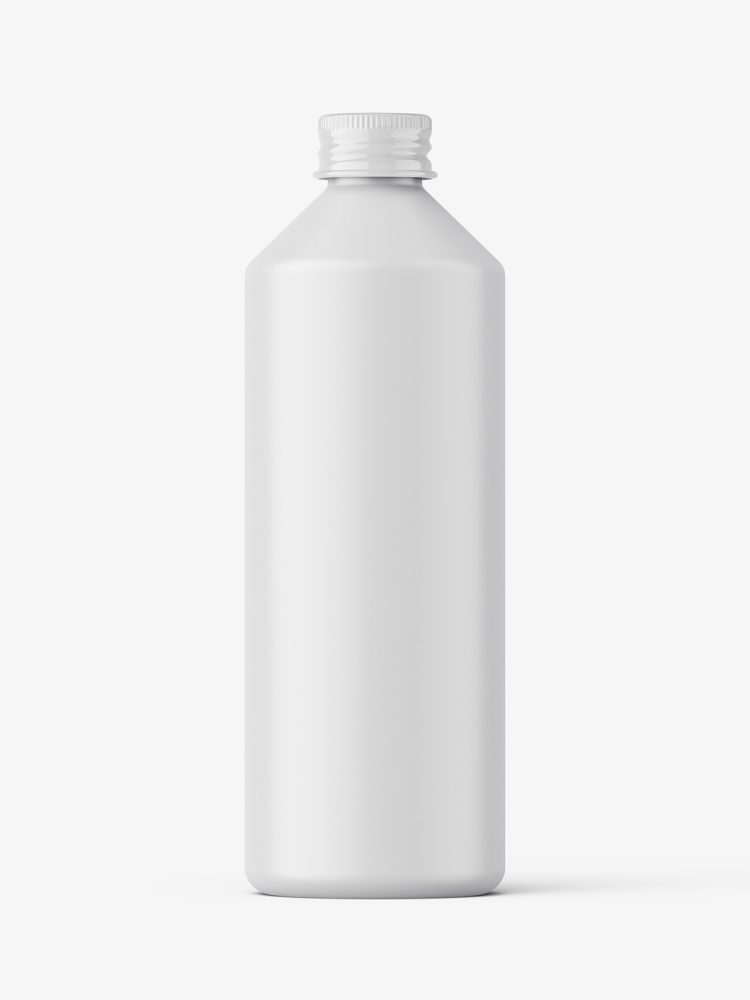 Matt bottle with aluminium screw cap bottle mockup
