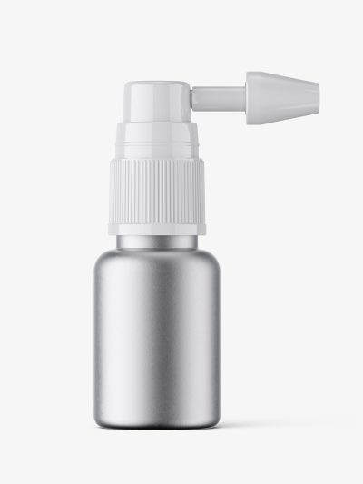 Metallic ear spray bottle mockup