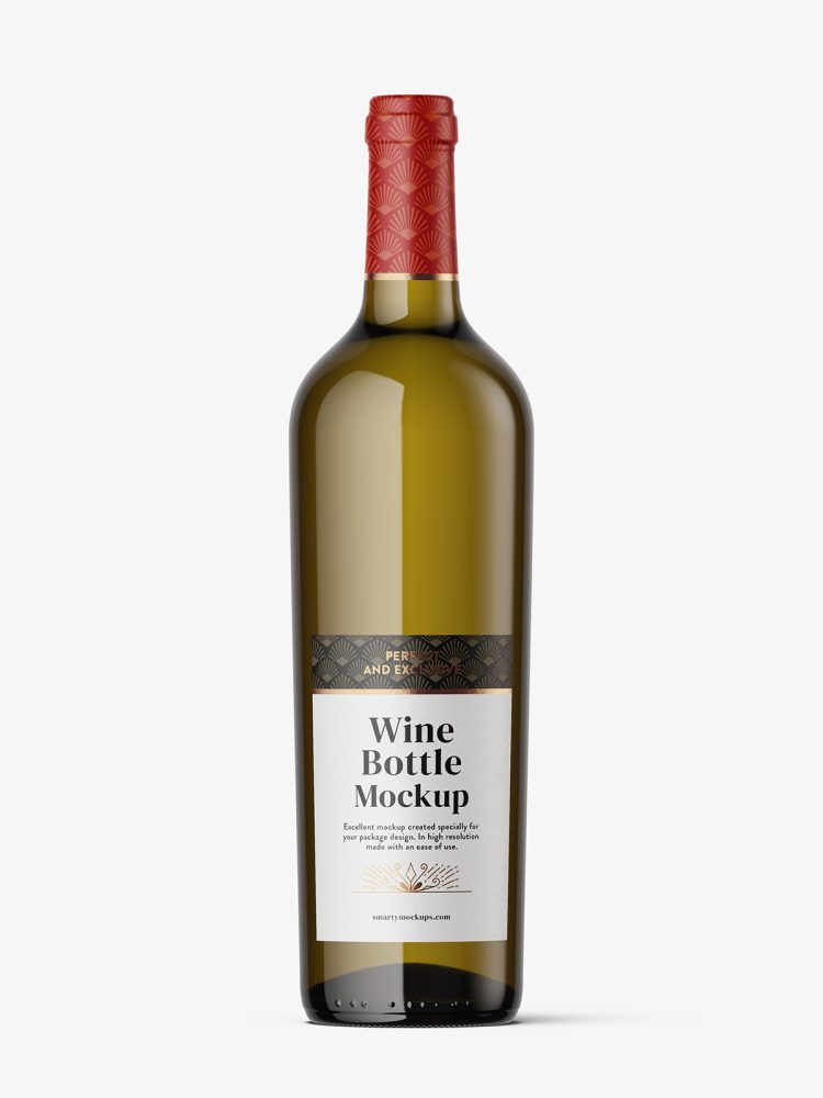 Yellow wine bottle mockup