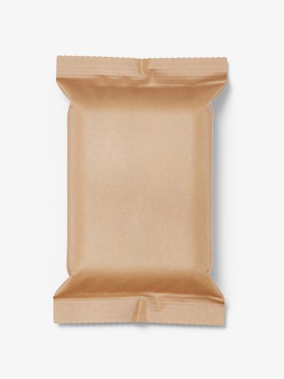 Kraft paper wipes pack mockup