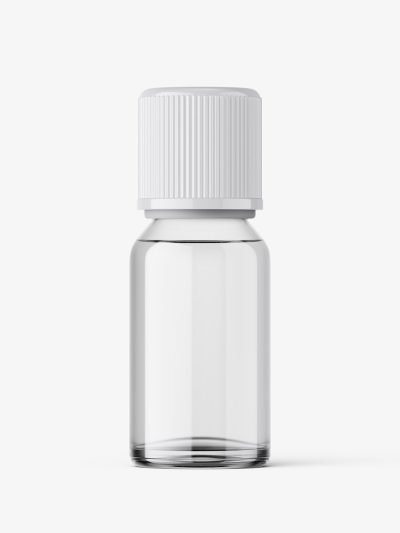 Clear essential oil bottle mockup