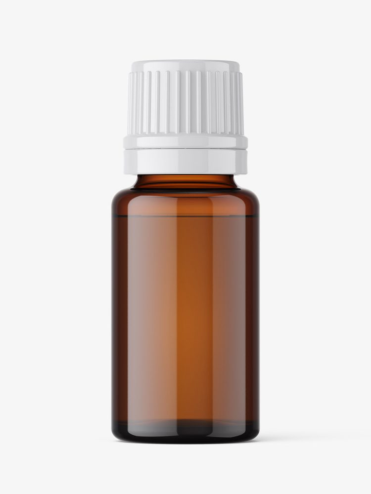 Amber essential oil bottle mockup
