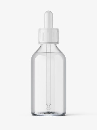 Elegant dropper bottle mockup / clear