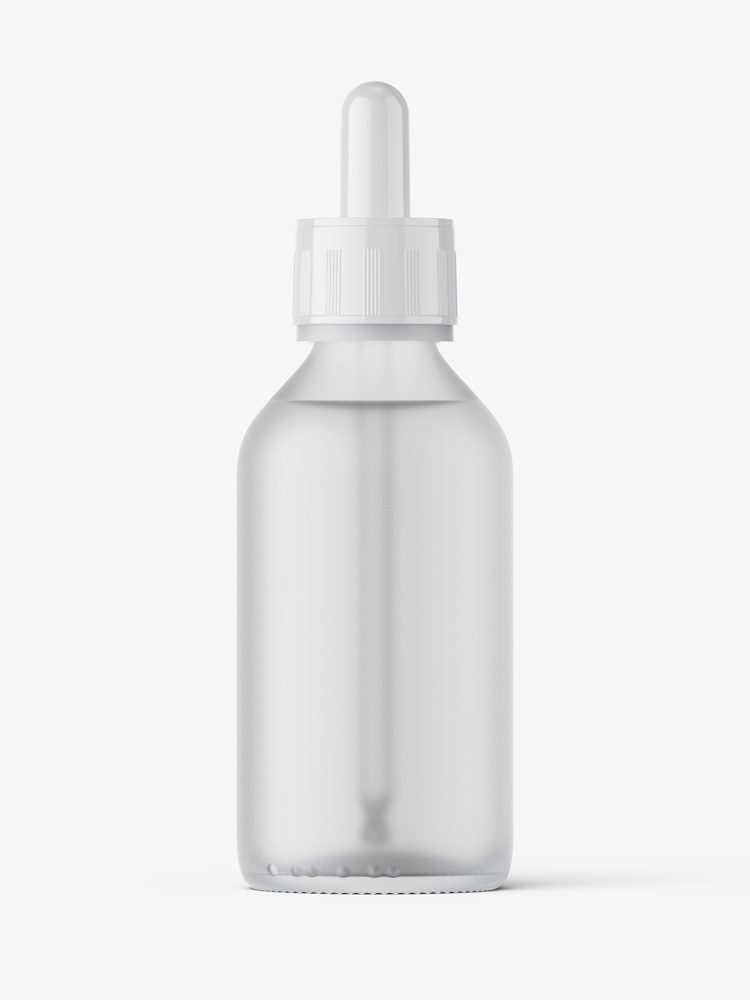 Elegant dropper bottle mockup / frosted