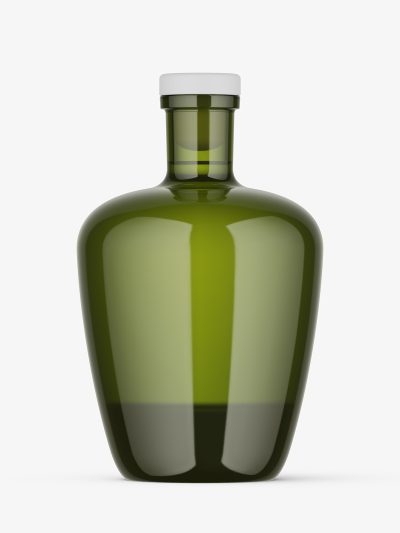 Green spirits bottle mockup