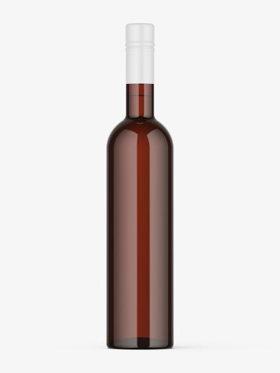 Plain brown vodka bottle mockup