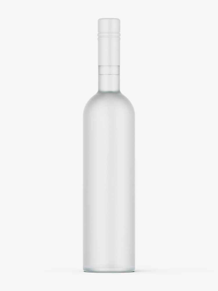 Plain frosted vodka bottle mockup