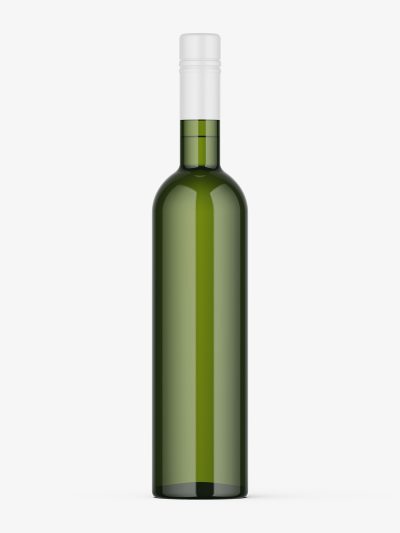 Plain green vodka bottle mockup
