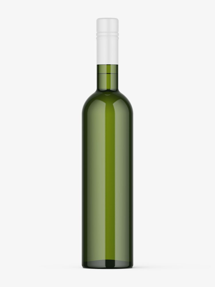Plain green vodka bottle mockup