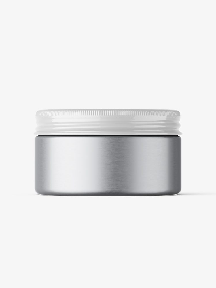 Small aluminum jar with screw cap mockup