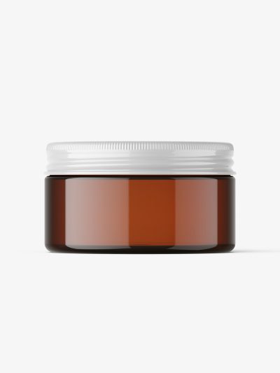 Small amber jar with screw cap mockup