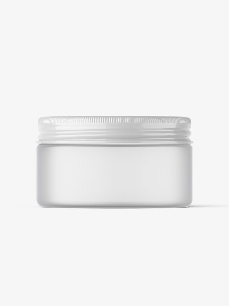 Small frosted jar with screw cap mockup