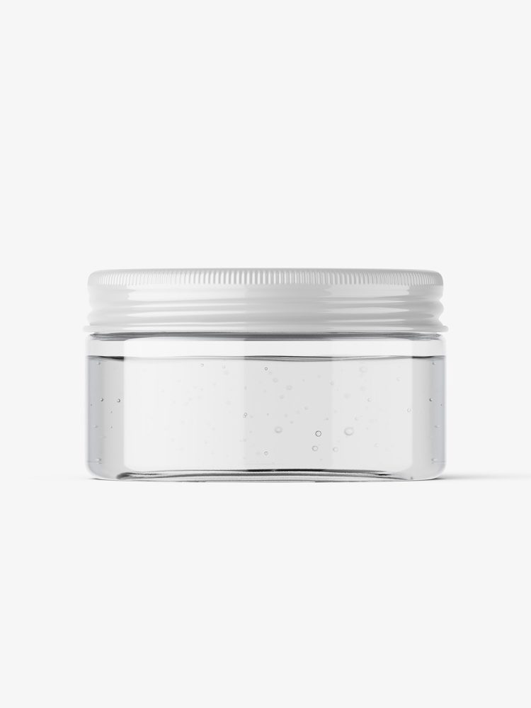 Small clear jar with screw cap mockup