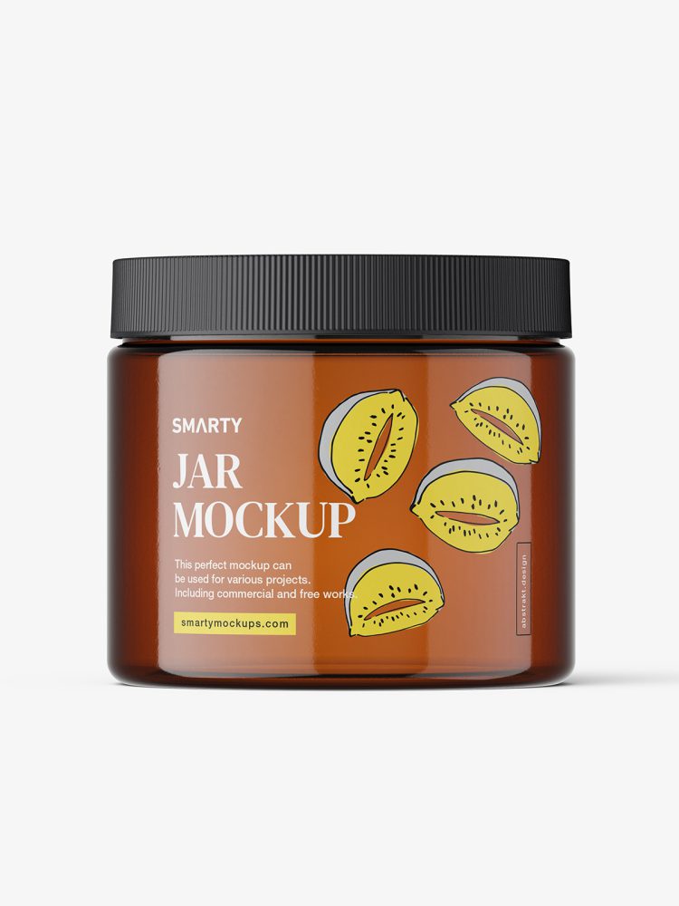 Jar with tampered lid mockup / amber
