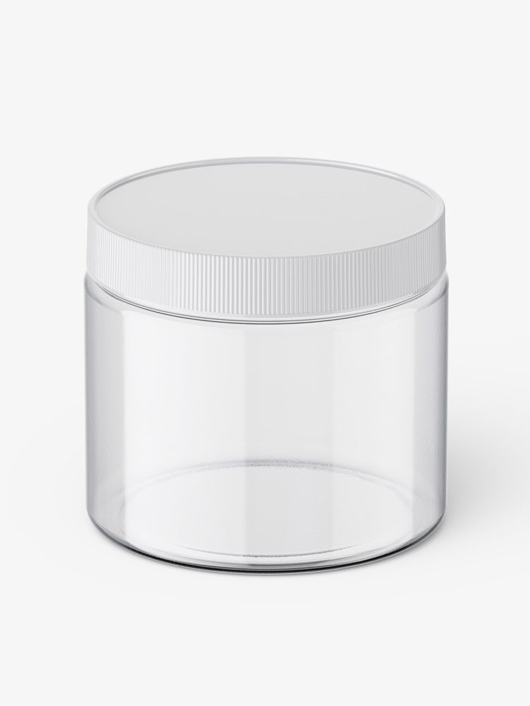 Jar with tampered lid mockup / clear / top view