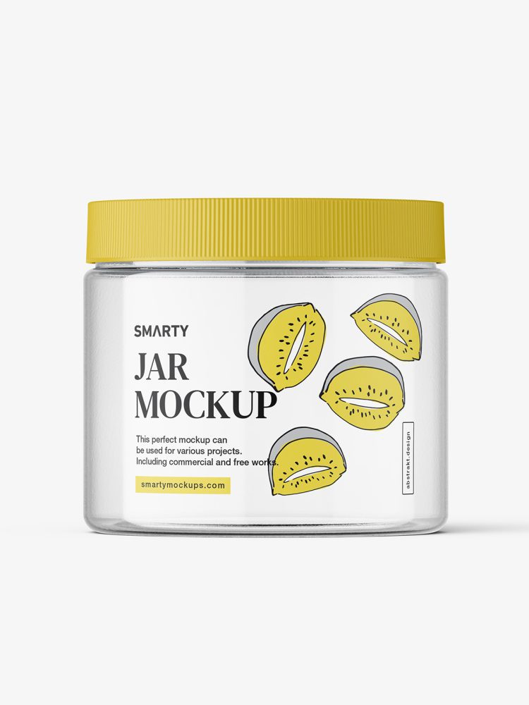 Jar with tampered lid mockup / clear