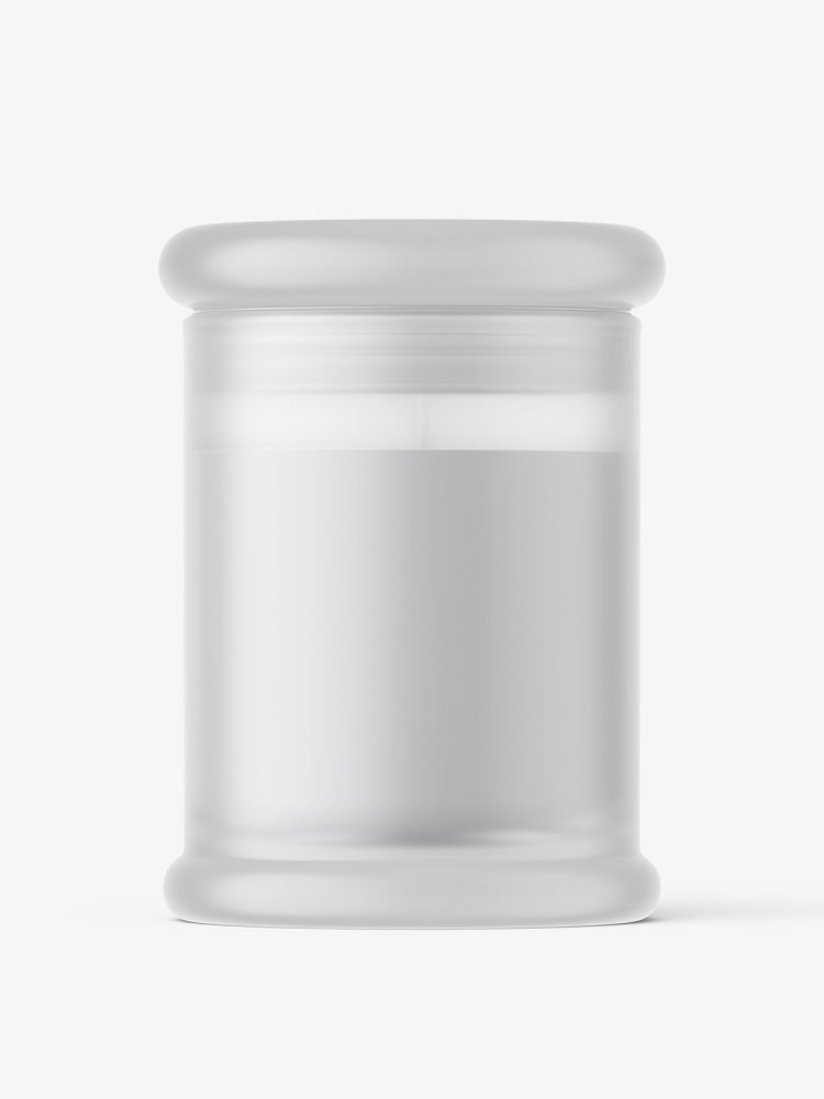 Candle frosted glass jar mockup