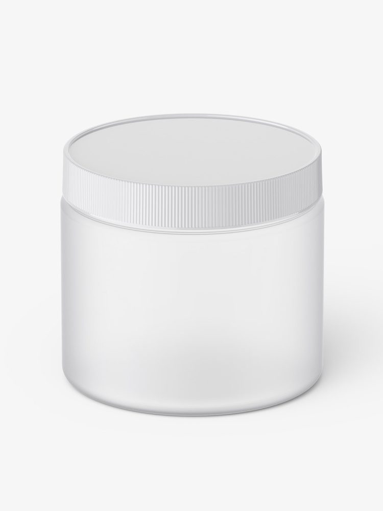 Jar with tampered lid mockup / frosted / top view