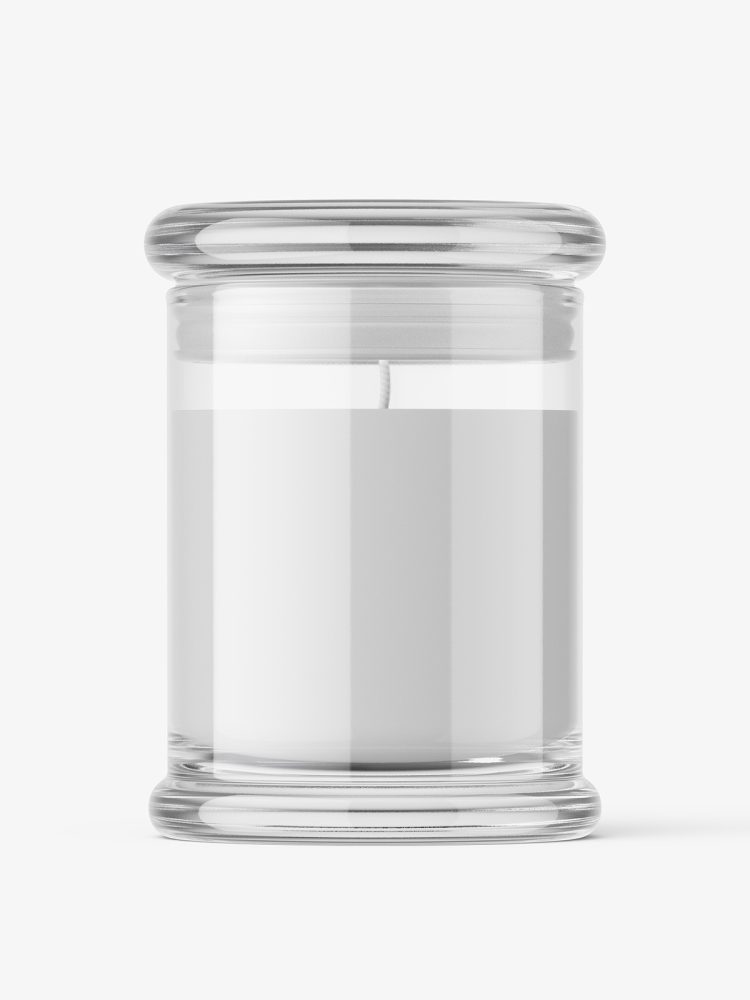 Candle in glass jar mockup