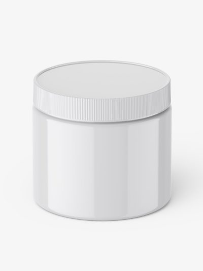 Jar with tampered lid mockup / glossy / top view