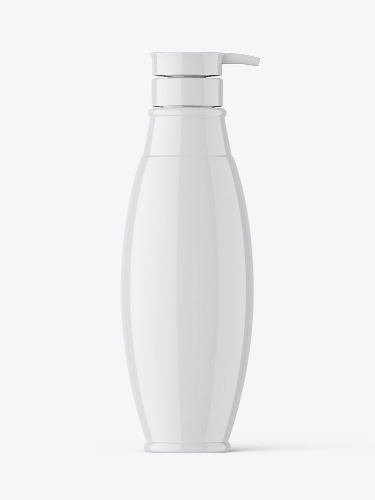 Oval bottle with a pump mockup
