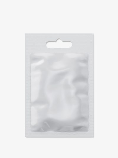 Cosmetic sachet with a hole mockup / glossy