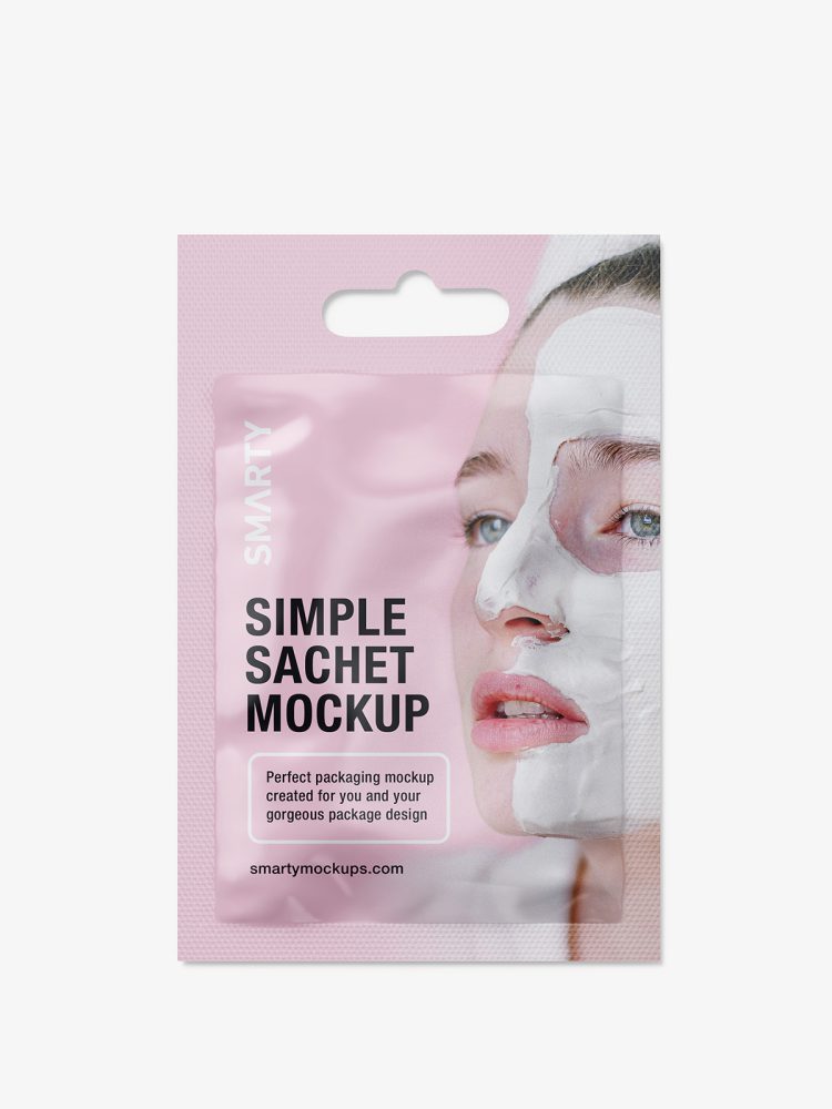 Cosmetic sachet with a hole mockup / glossy