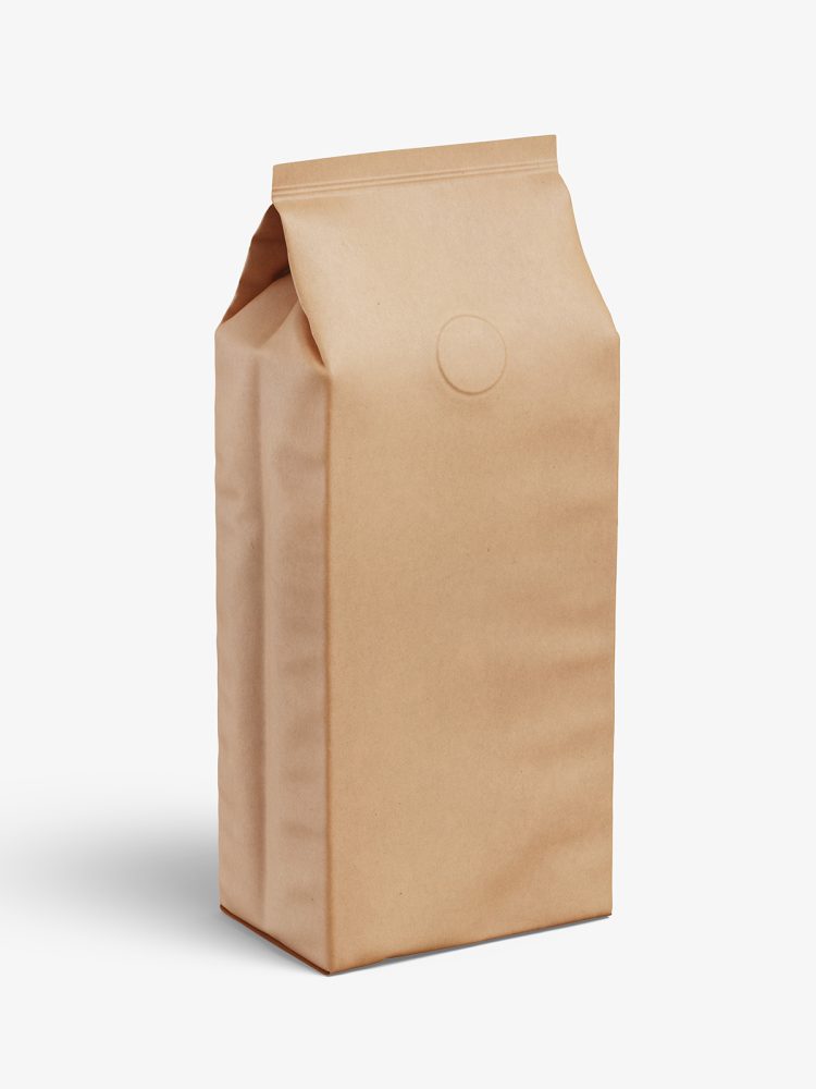 Kraft paper coffee bag mockup
