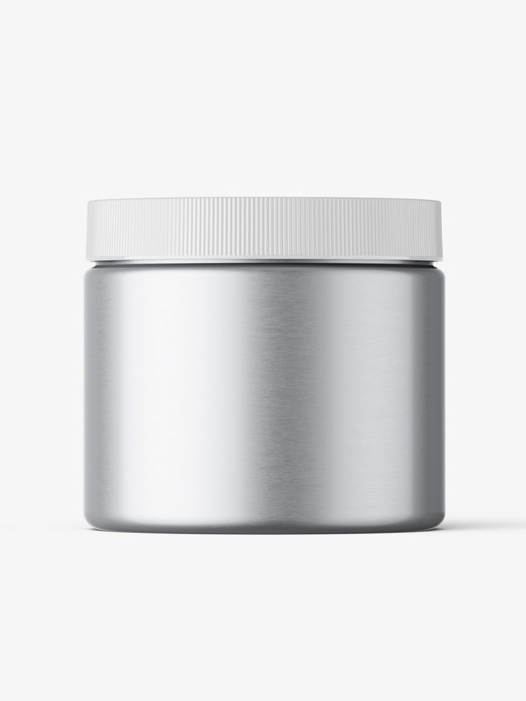 Jar with tampered lid mockup / metallic