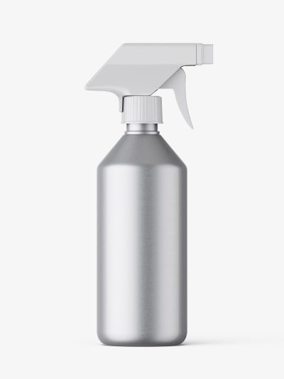 Metallic trigger spray bottle mockup