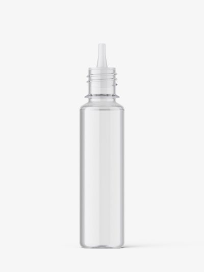 Clear plastic dropper bottle mockup