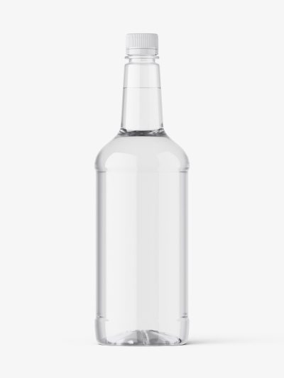 Clear plastic bottle mockup