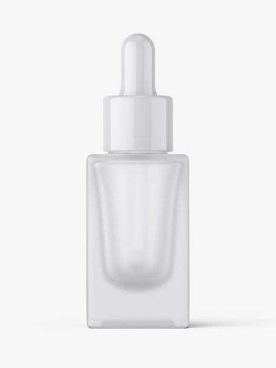 Frosted square bottle with dropper mockup