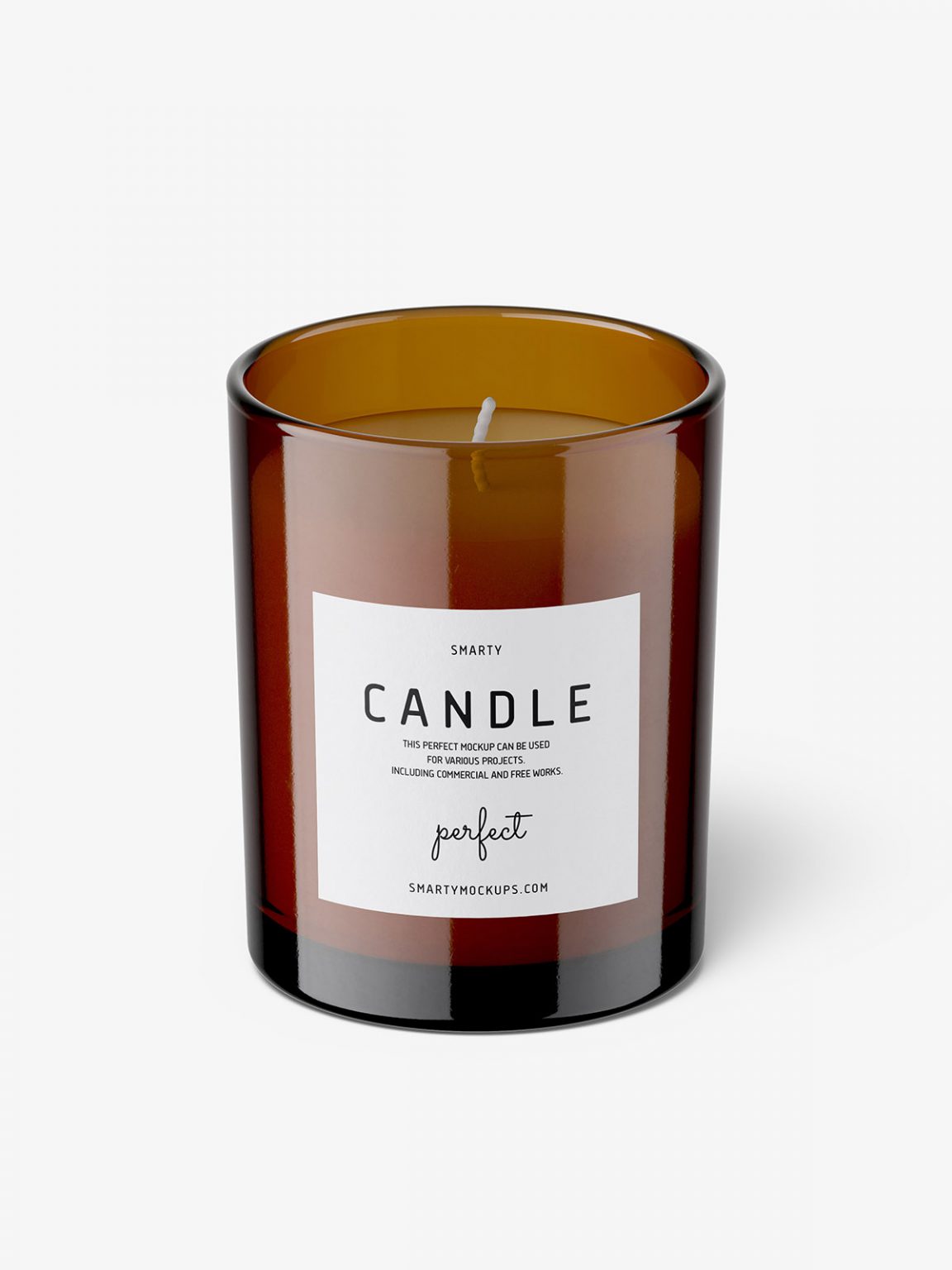 Amber candle with wooden lid mockup - Smarty Mockups