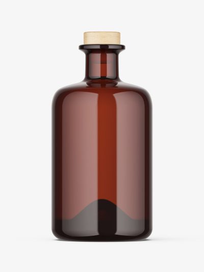 Brown spirit bottle mockup