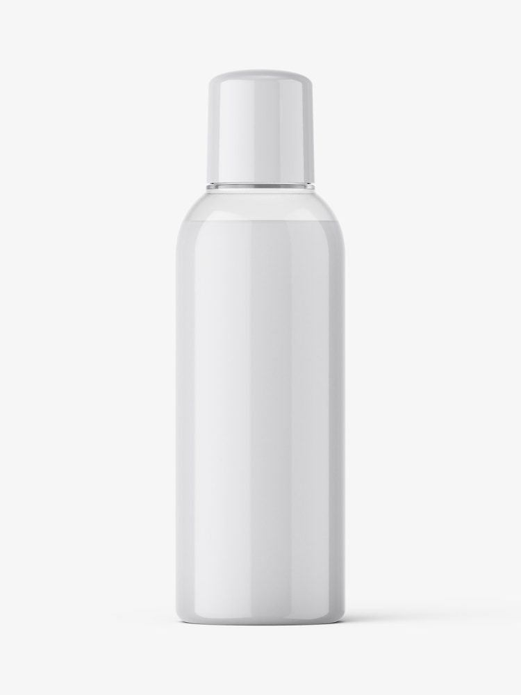 Small cream bottle with round cap mockup
