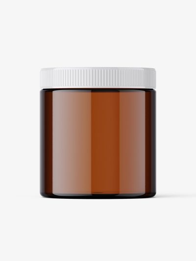 Jar with tampered lid mockup / amber