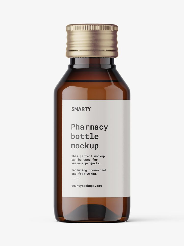Pharmaceutical bottle mockup / amber