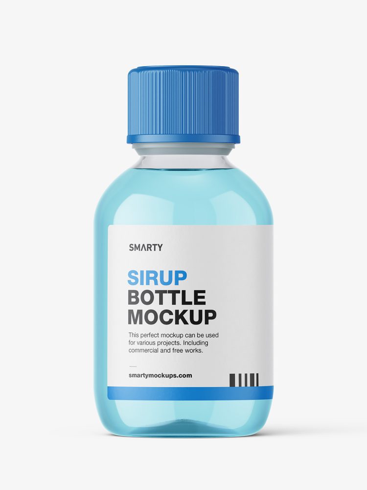 Sirup bottle mockup / clear