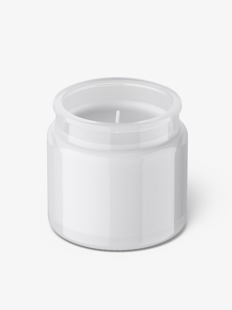Dimmed glass candle mockup