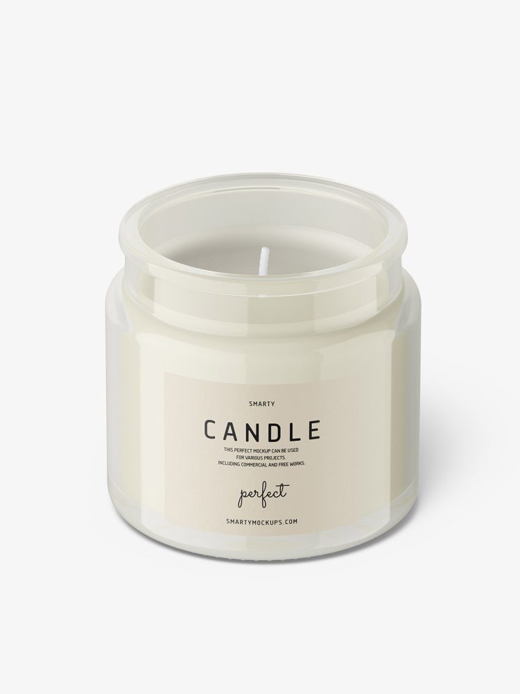 Dimmed glass candle mockup