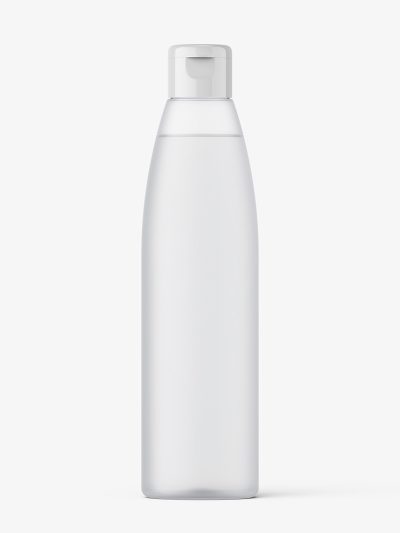 Bottle with flip top lid mockup / frosted