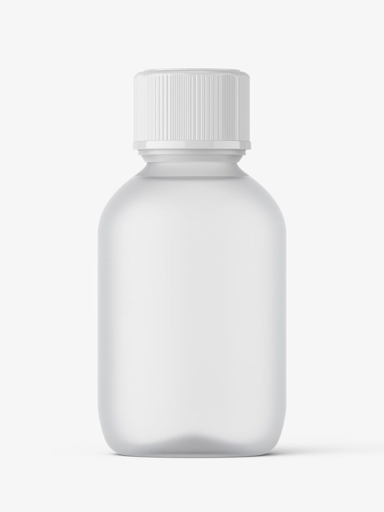 Sirup bottle mockup / frosted