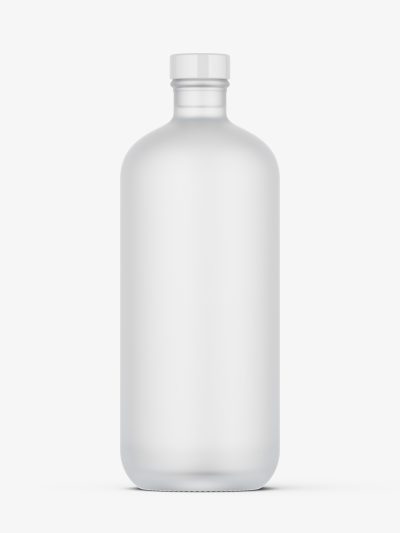 Frosted spirit bottle mockup