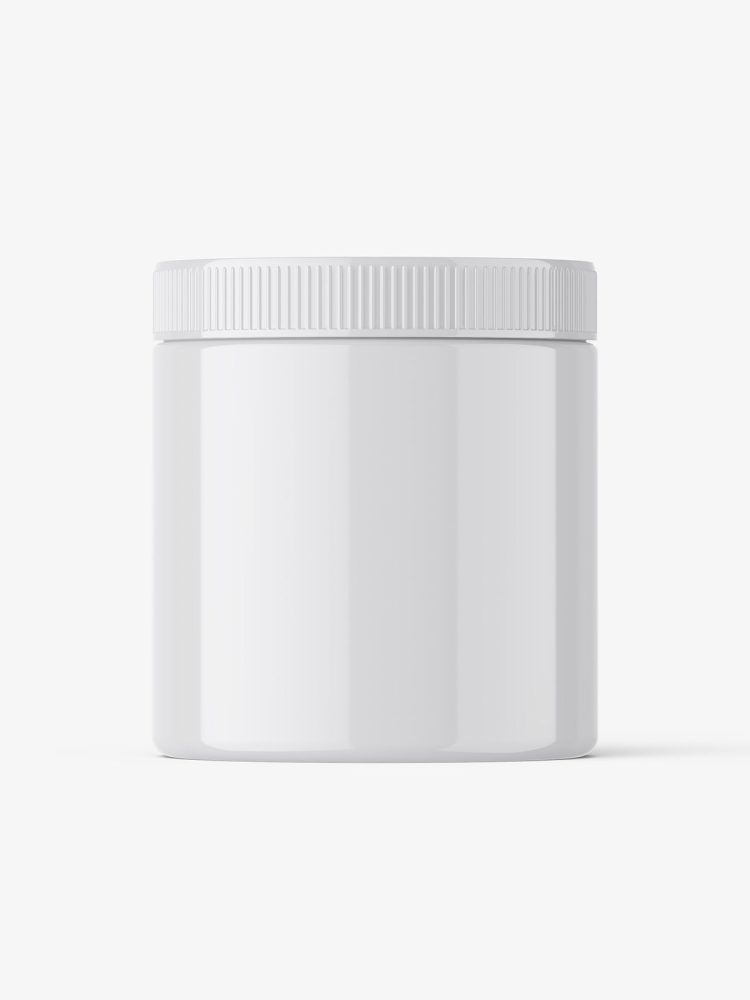 Jar with tampered lid mockup / glossy