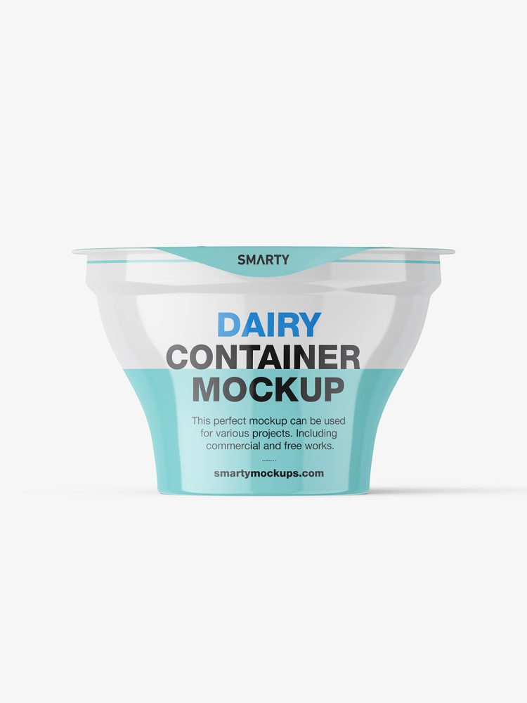 Glossy yogurt container mockup