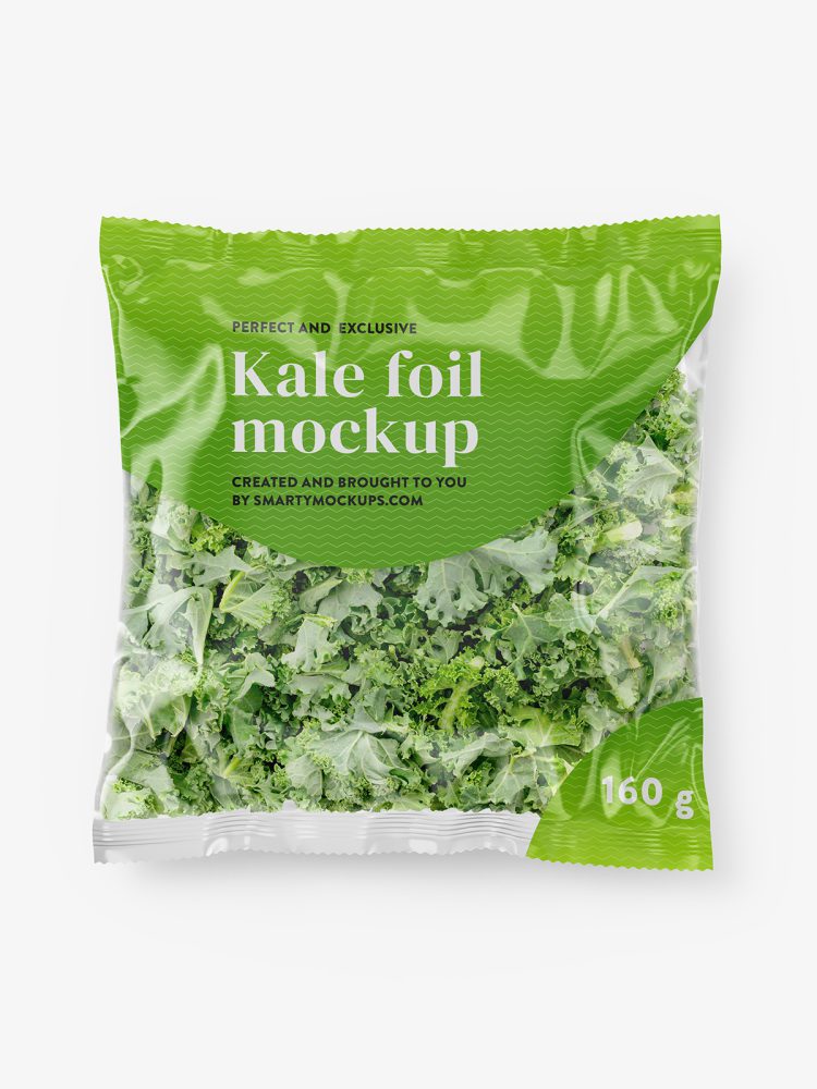 Kale salad in foil mockup